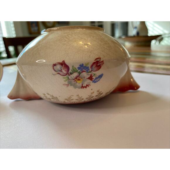 VINTAGE French Saxon China Gold Lace Floral Union Made Creamer Sugar Bowl Set - Picture 12 of 16